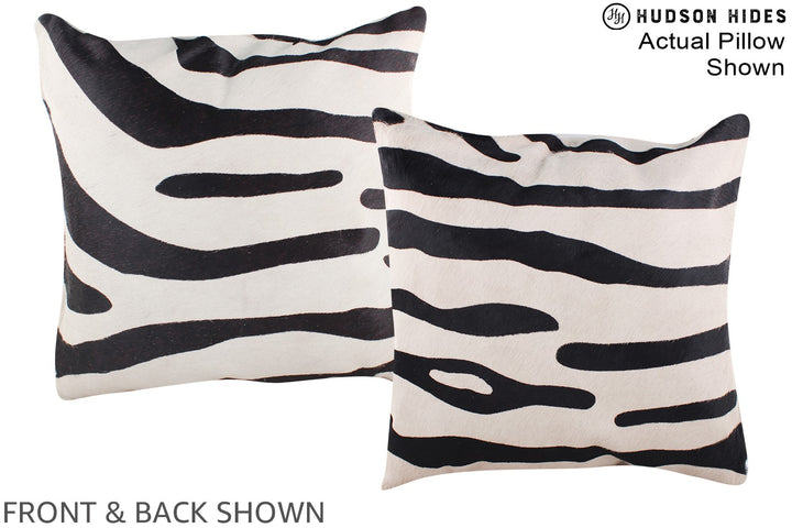 Zebra 20"x20" Brazilian Cowhide Pillow #A14698 by Hudson Hides