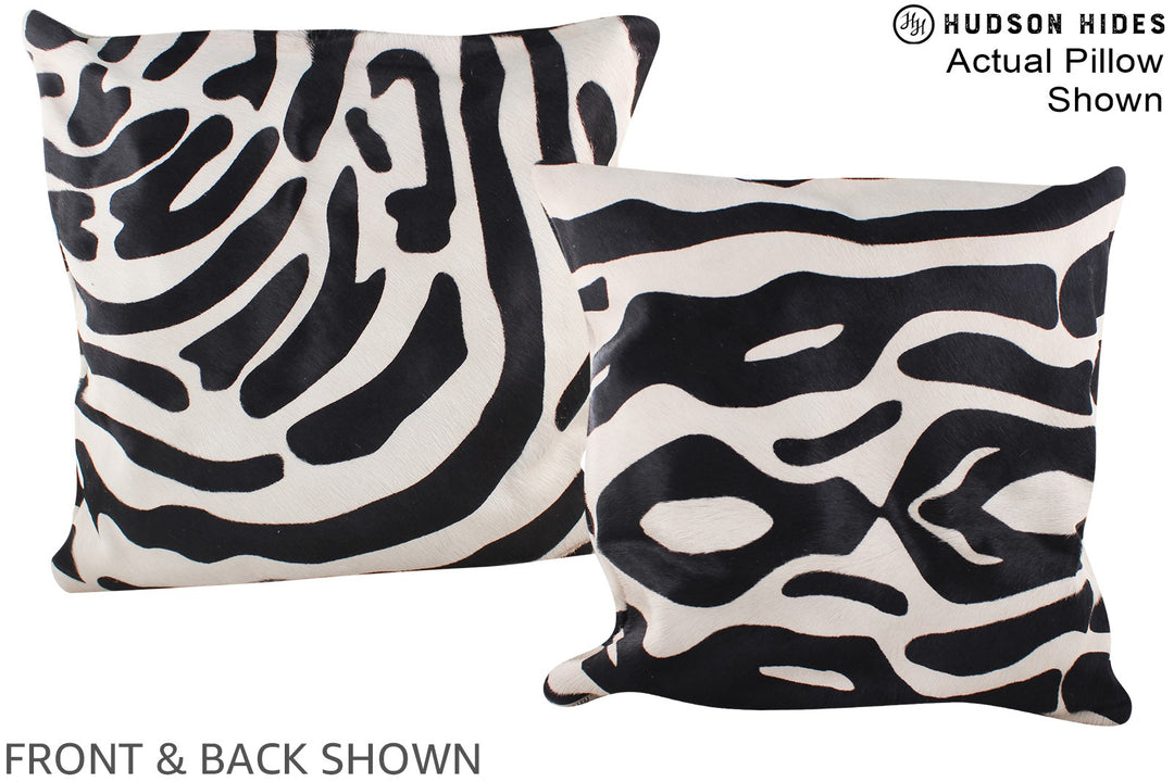 Zebra 20"x20" Brazilian Cowhide Pillow #A14700 by Hudson Hides