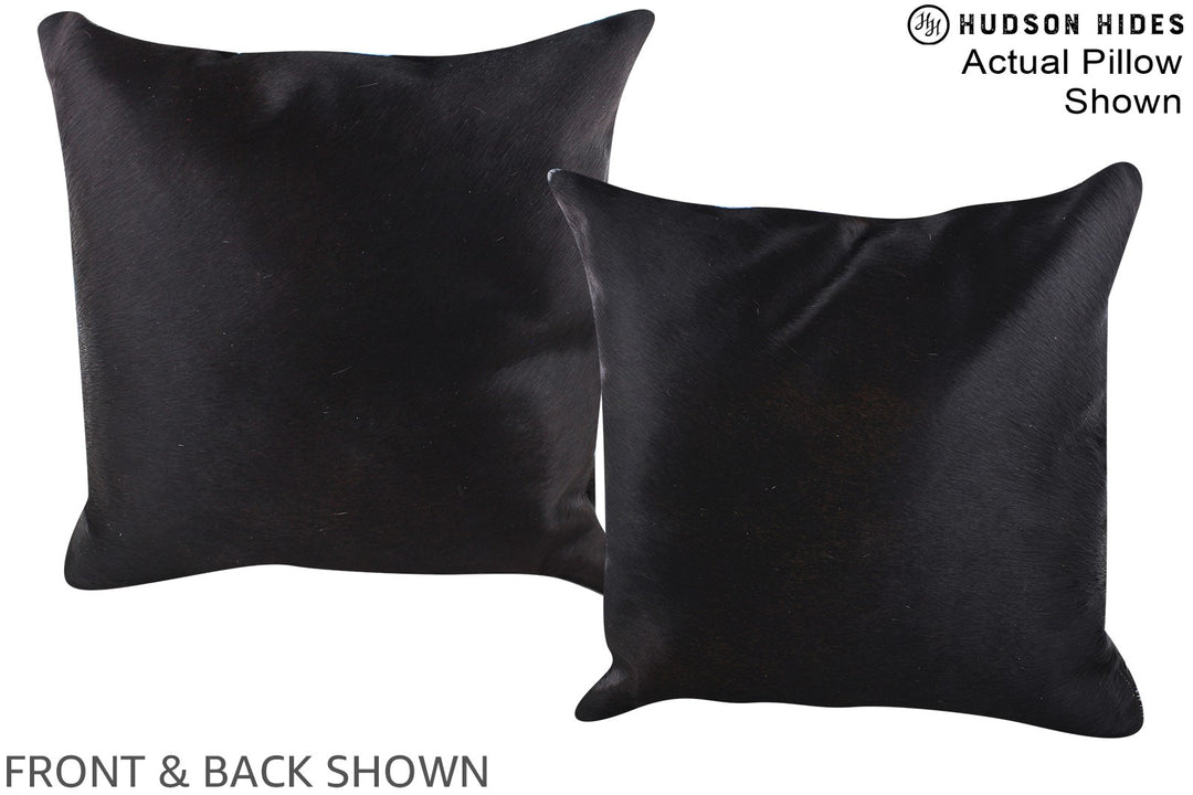 Solid Black 20"x20" Brazilian Cowhide Pillow #A14701 by Hudson Hides