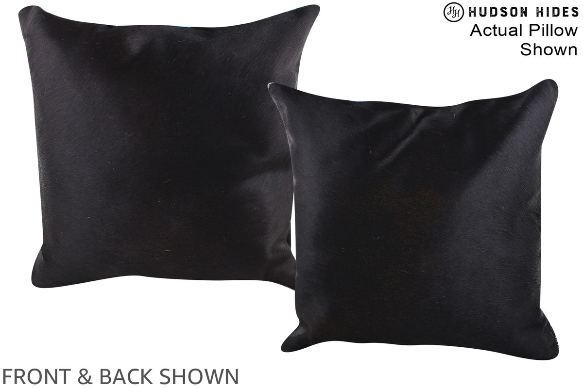 Solid Black Cowhide Pillow #A14701
