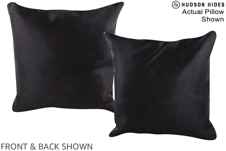 Solid Black 20"x20" Brazilian Cowhide Pillow #A14701 by Hudson Hides