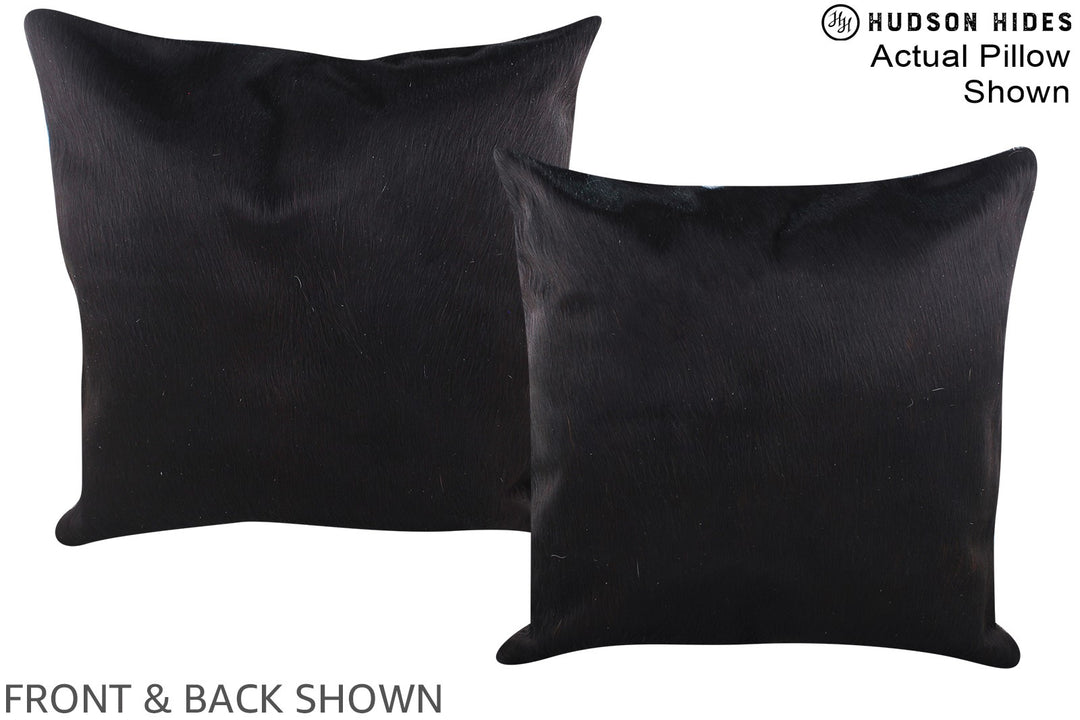 Solid Black 20"x20" Brazilian Cowhide Pillow #A14704 by Hudson Hides