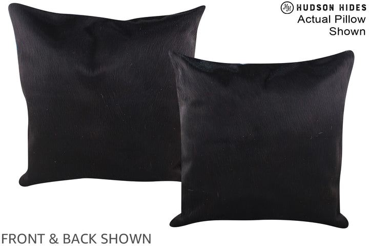 Solid Black 20"x20" Brazilian Cowhide Pillow #A14704 by Hudson Hides