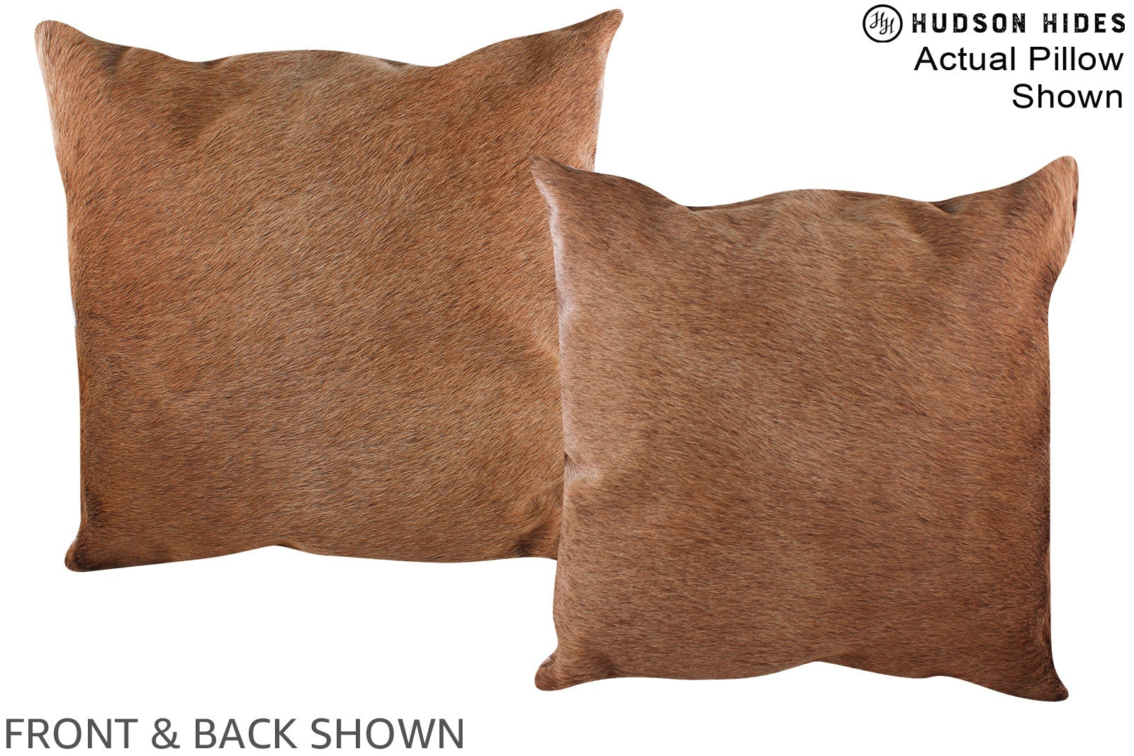 Solid Brown Cowhide Pillow #A14705