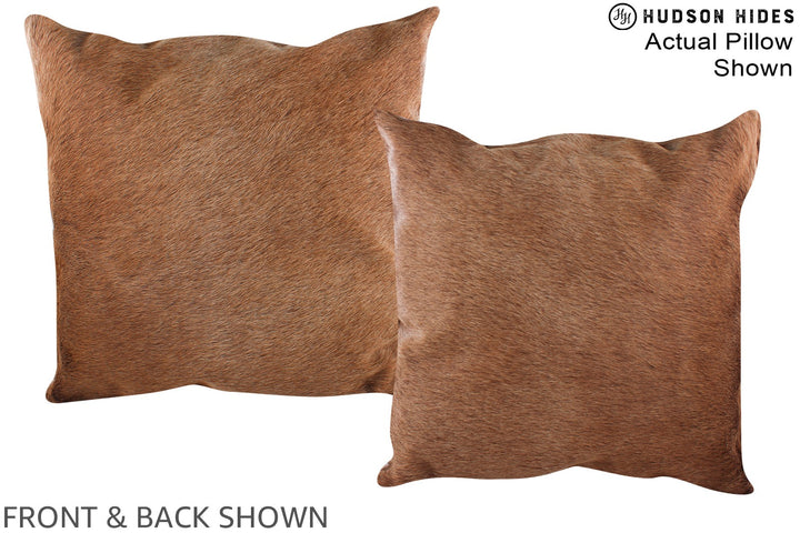 Solid Brown 20"x20" Brazilian Cowhide Pillow #A14705 by Hudson Hides