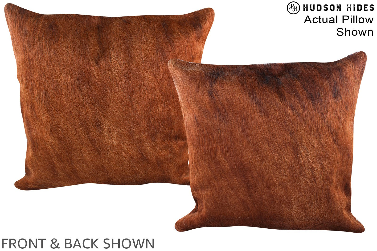 Solid Brown Cowhide Pillow #A14706