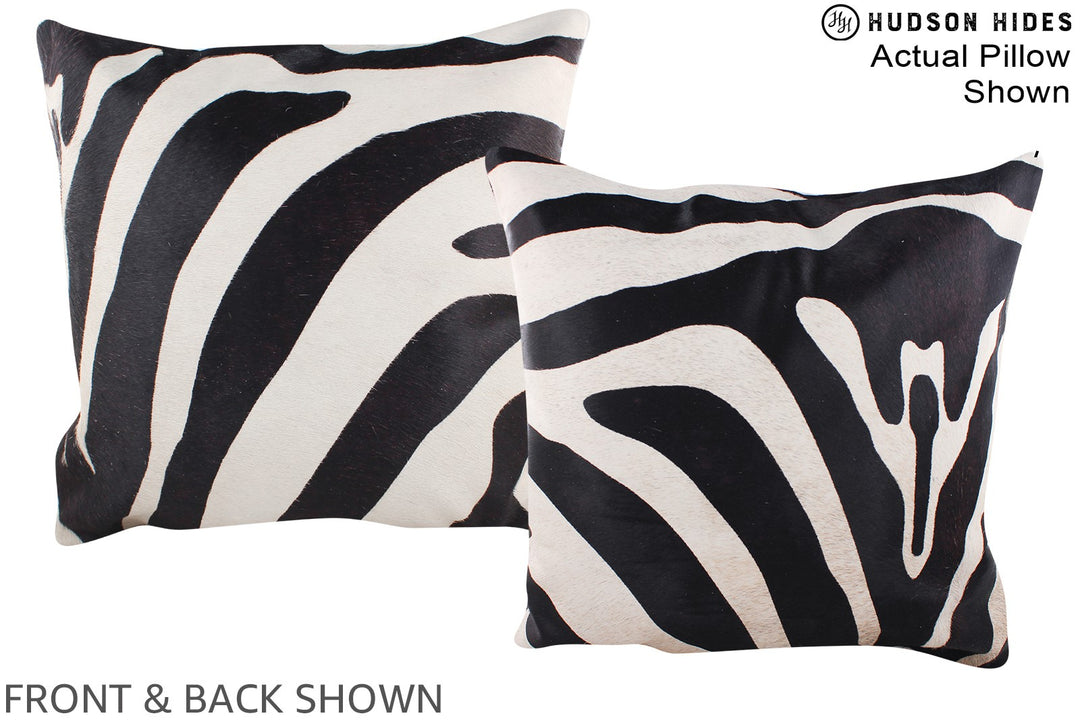 Zebra 20"x20" Brazilian Cowhide Pillow #A14714 by Hudson Hides