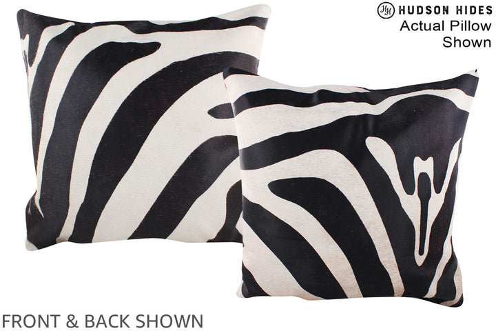 Zebra 20"x20" Brazilian Cowhide Pillow #A14714 by Hudson Hides