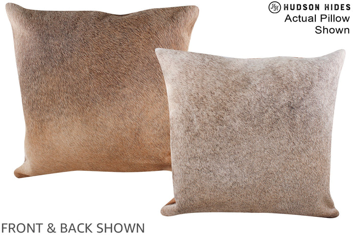 Grey with Beige 20"x20" Brazilian Cowhide Pillow #A14776 by Hudson Hides