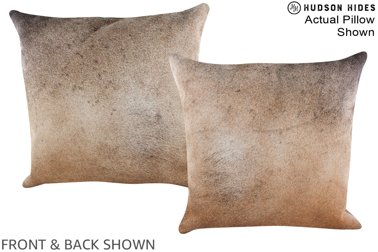 Grey with Beige Cowhide Pillow #A14778