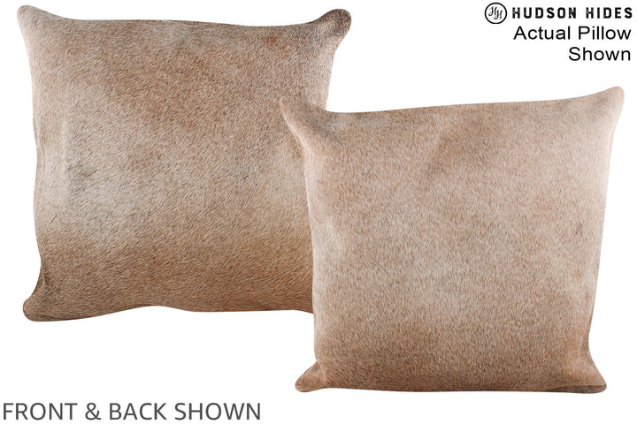 Grey with Beige 20"x20" Brazilian Cowhide Pillow #A14793 by Hudson Hides