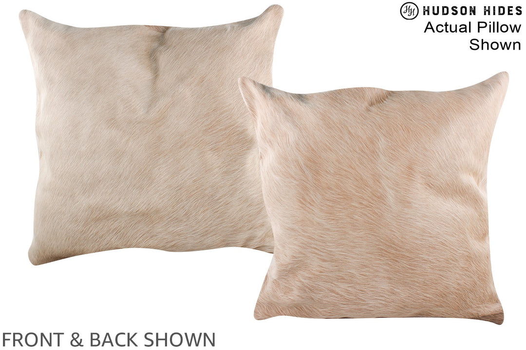 Beige 20"x20" Brazilian Cowhide Pillow #A14832 by Hudson Hides