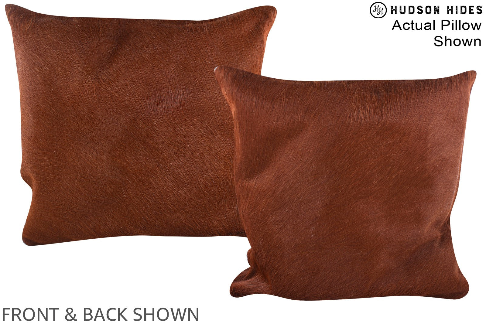Solid Brown Cowhide Pillow #A14845