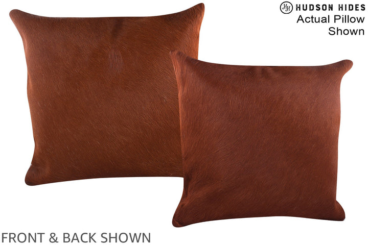 Solid Brown 20"x20" Brazilian Cowhide Pillow #A14856 by Hudson Hides