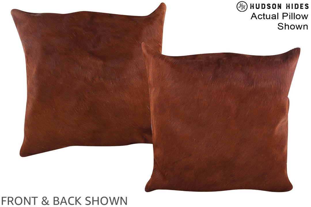 Solid Brown 20"x20" Brazilian Cowhide Pillow #A14857 by Hudson Hides