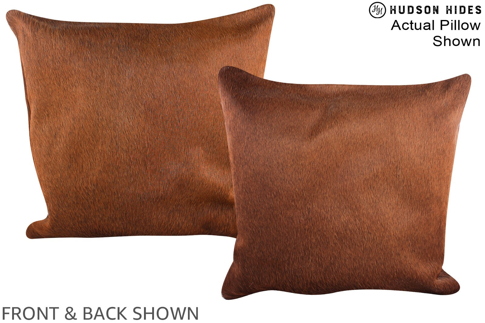 Solid Brown Cowhide Pillow #A14858