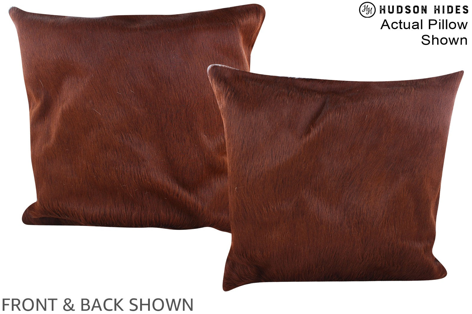 Solid Brown Cowhide Pillow #A14862