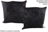 Solid Black 20"x20" Brazilian Cowhide Pillow #A14865 by Hudson Hides