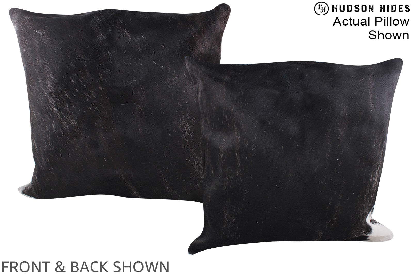 Solid Black Cowhide Pillow #A14865