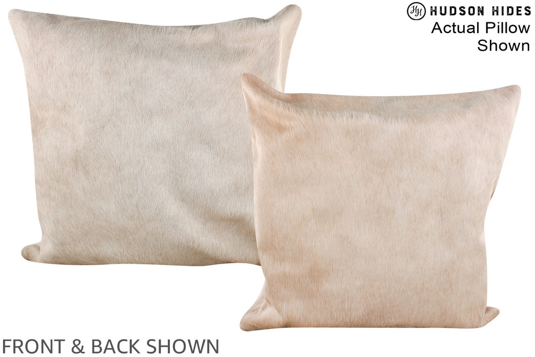 Champagne 20"x20" Brazilian Cowhide Pillow #A14877 by Hudson Hides
