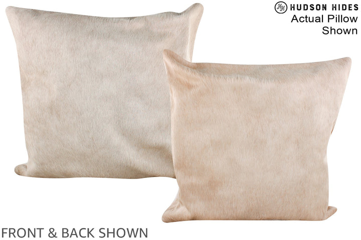 Champagne 20"x20" Brazilian Cowhide Pillow #A14877 by Hudson Hides