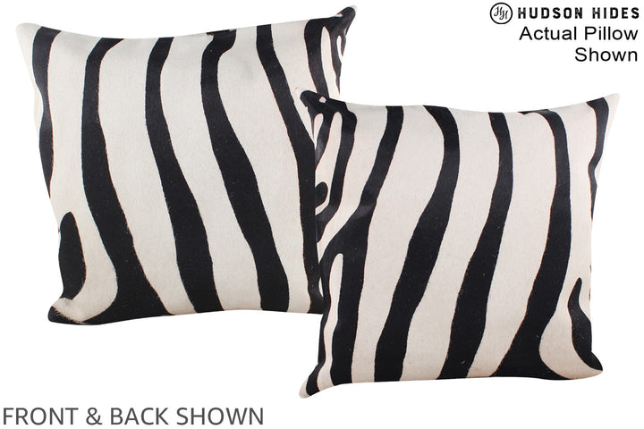 Zebra 20"x20" Brazilian Cowhide Pillow #A14890 by Hudson Hides