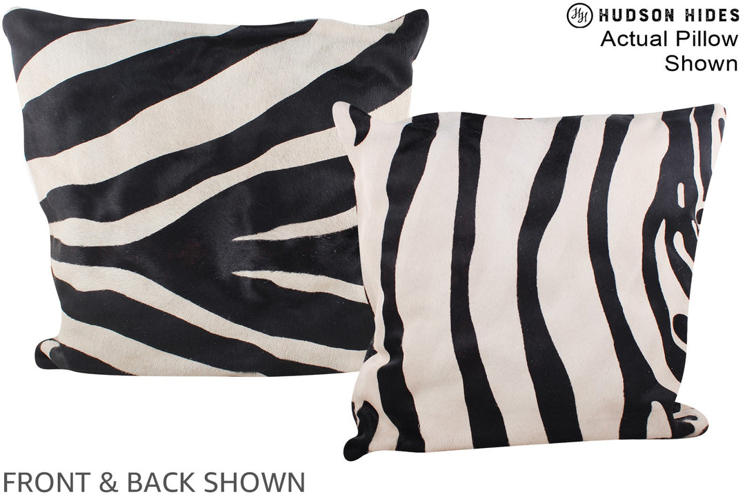 Zebra 20"x20" Brazilian Cowhide Pillow #A14892 by Hudson Hides