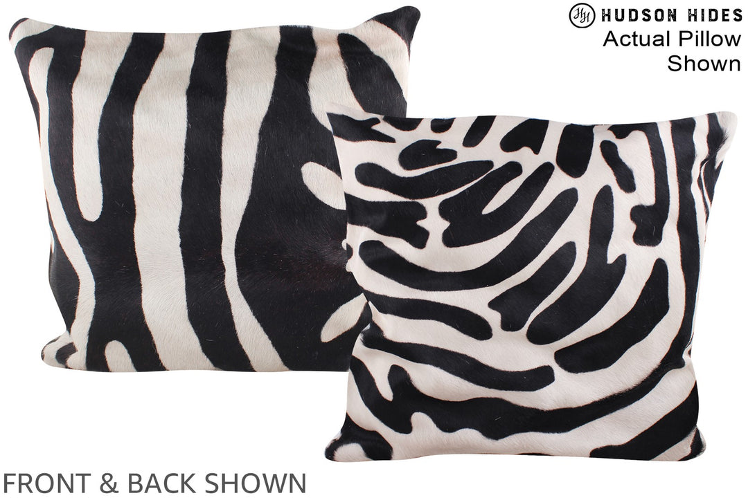 Zebra 20"x20" Brazilian Cowhide Pillow #A14902 by Hudson Hides