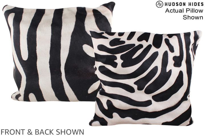 Zebra 20"x20" Brazilian Cowhide Pillow #A14902 by Hudson Hides