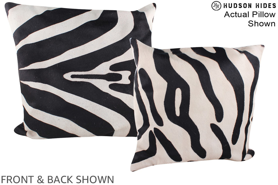 Zebra 20"x20" Brazilian Cowhide Pillow #A14908 by Hudson Hides