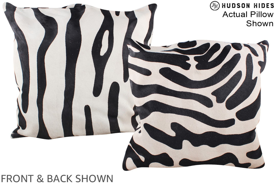 Zebra 20"x20" Brazilian Cowhide Pillow #A14909 by Hudson Hides