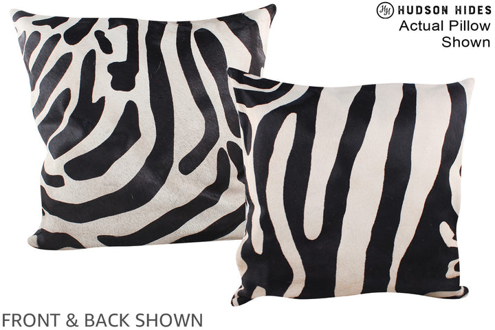 Zebra 20"x20" Brazilian Cowhide Pillow #A14916 by Hudson Hides