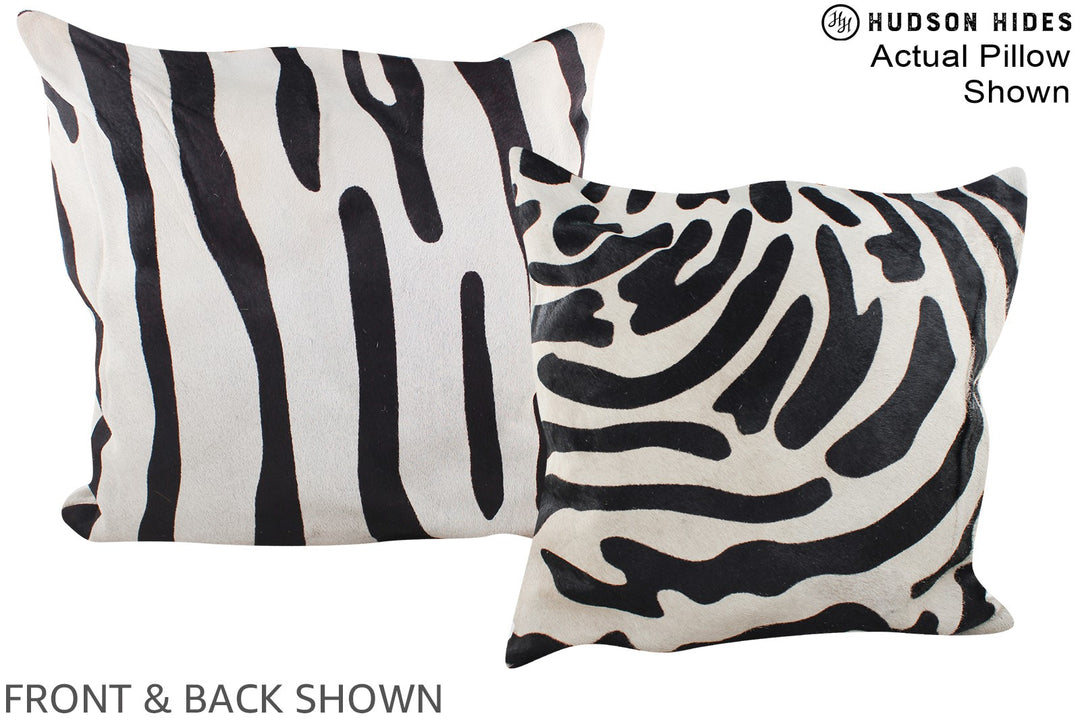 Zebra 20"x20" Brazilian Cowhide Pillow #A14926 by Hudson Hides