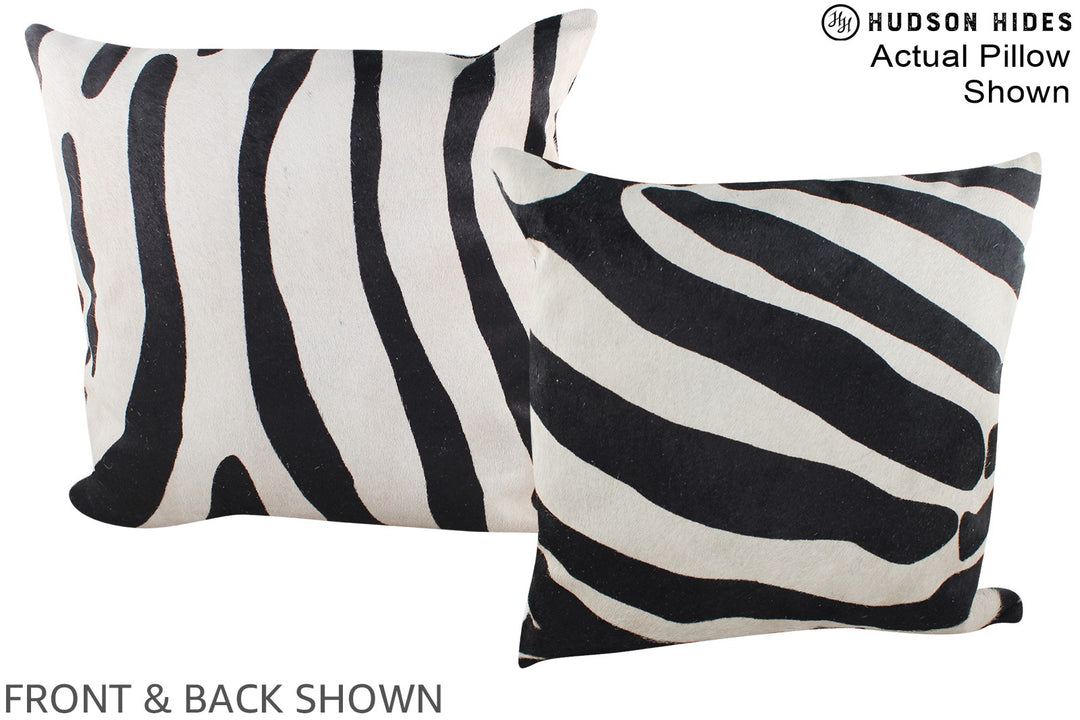 Zebra 20"x20" Brazilian Cowhide Pillow #A14945 by Hudson Hides