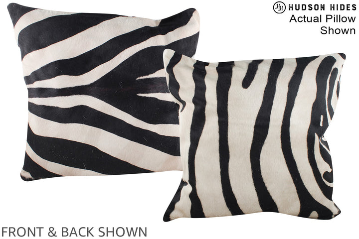 Zebra 20"x20" Brazilian Cowhide Pillow #A14947 by Hudson Hides