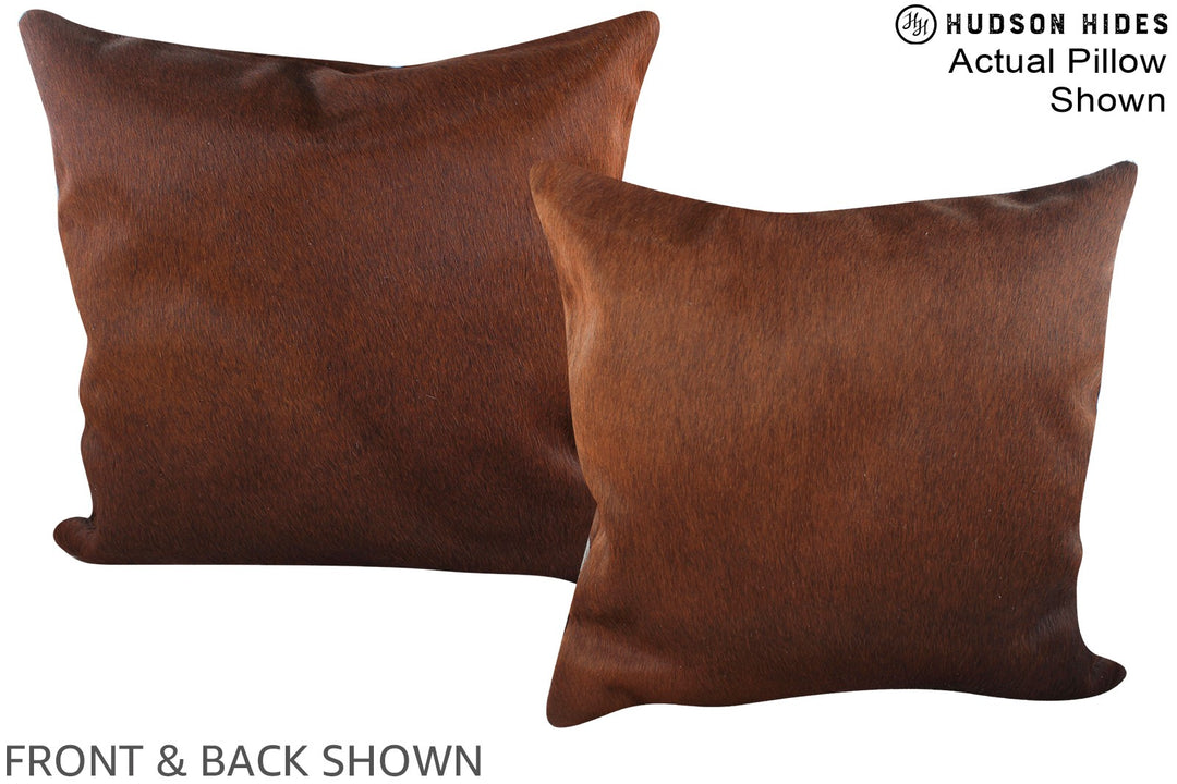 Solid Brown 20"x20" Brazilian Cowhide Pillow #A14951 by Hudson Hides