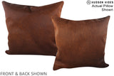 Solid Brown 20"x20" Brazilian Cowhide Pillow #A14951 by Hudson Hides