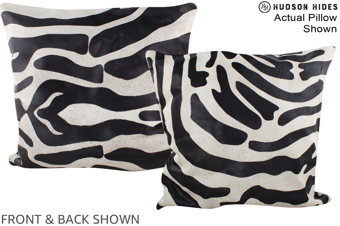 Zebra 20"x20" Brazilian Cowhide Pillow #A14957 by Hudson Hides