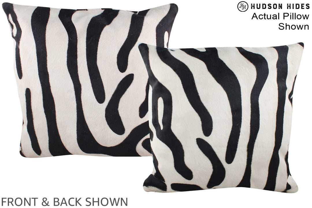 Zebra 20"x20" Brazilian Cowhide Pillow #A14961 by Hudson Hides