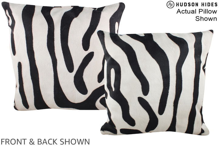 Zebra 20"x20" Brazilian Cowhide Pillow #A14961 by Hudson Hides