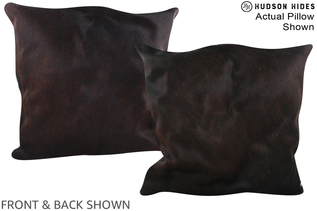 Solid Black 20"x20" Brazilian Cowhide Pillow #A14964 by Hudson Hides