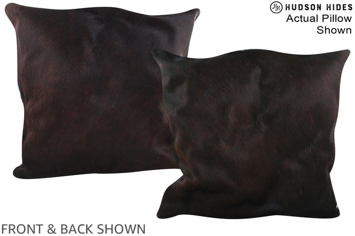 Solid Black 20"x20" Brazilian Cowhide Pillow #A14964 by Hudson Hides
