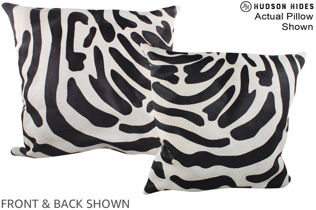 Zebra 20"x20" Brazilian Cowhide Pillow #A14982 by Hudson Hides