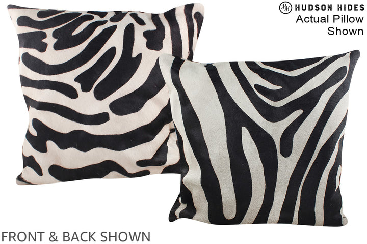 Zebra 20"x20" Brazilian Cowhide Pillow #A14984 by Hudson Hides