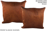Solid Brown 20"x20" Brazilian Cowhide Pillow #A14985 by Hudson Hides
