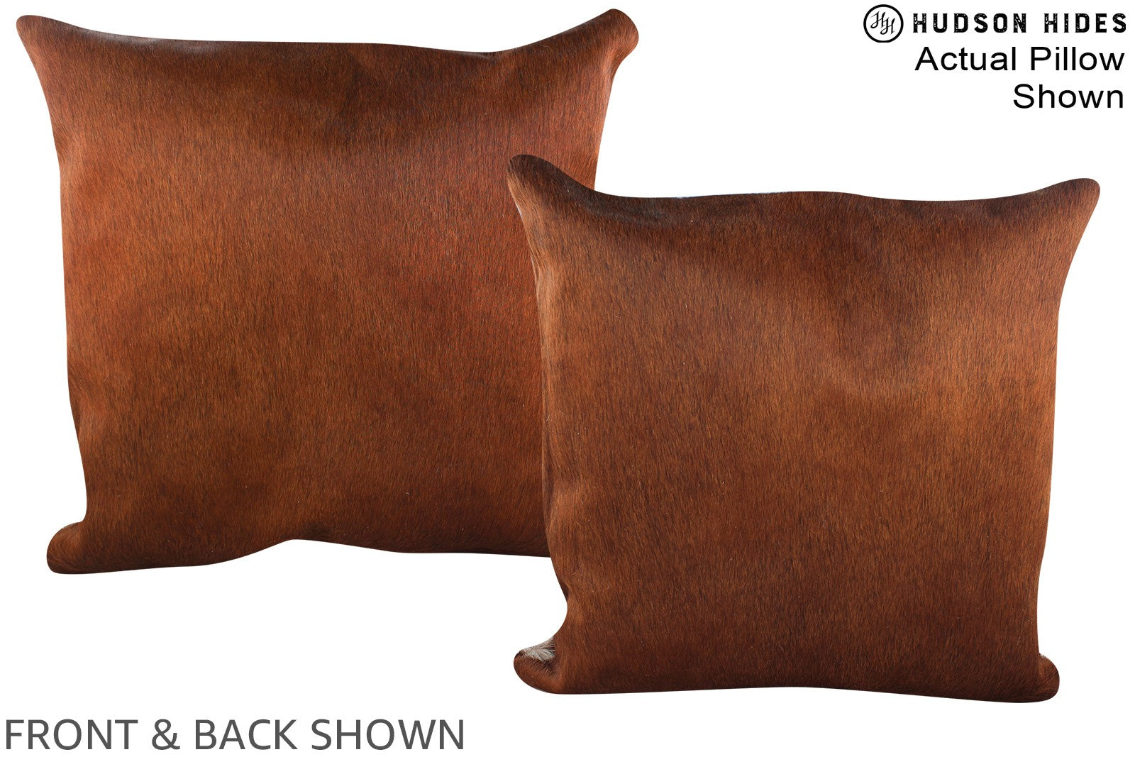 Solid Brown Cowhide Pillow #A14985