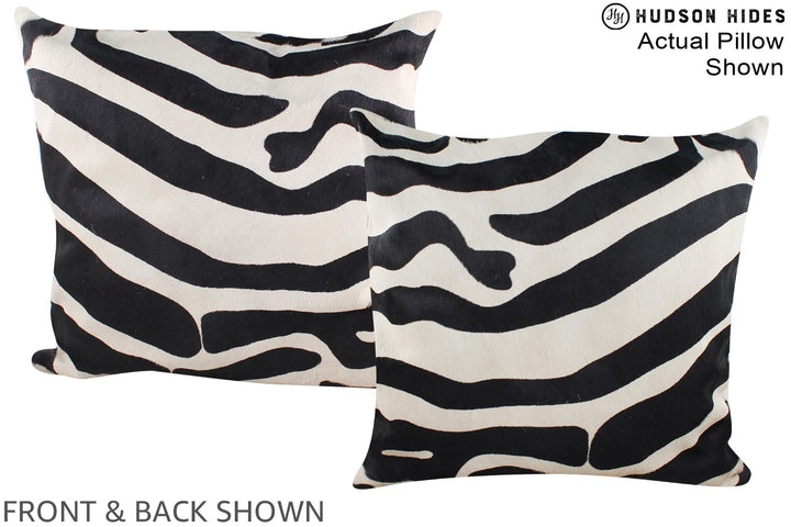 Zebra 20"x20" Brazilian Cowhide Pillow #A14989 by Hudson Hides
