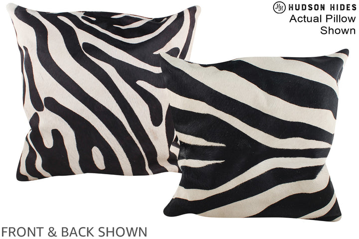 Zebra 20"x20" Brazilian Cowhide Pillow #A14996 by Hudson Hides