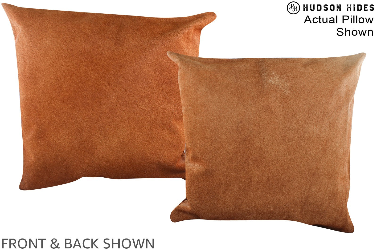 Solid Brown Cowhide Pillow #A14999