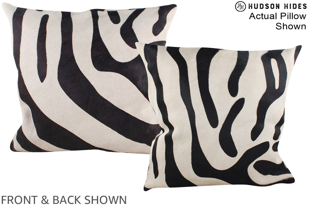 Zebra 20"x20" Brazilian Cowhide Pillow #A15000 by Hudson Hides